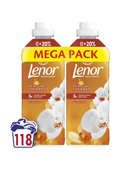 LENOR Pesuloputusvahend Gold Orchid & Vanilla 2 x 1.239 L (118 Pesukorda)