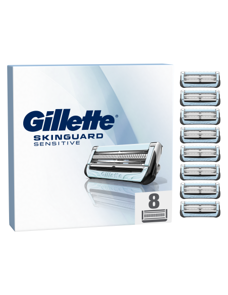 KAST 22 tk! Gillette SkinGuard Raseerija Terad Meestele, 8 Vahetustera