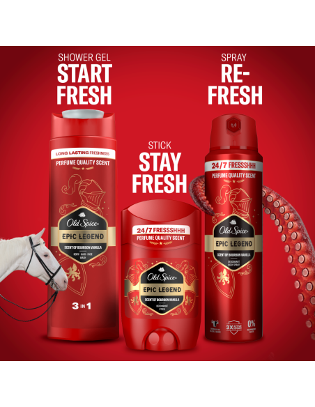 Old Spice Epic Legend Meeste Dušigeel Ja Šampoon, 400 ml