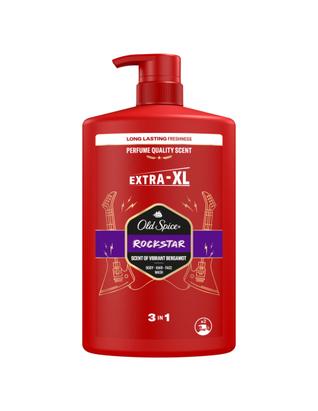KAST 4 tk! Old Spice Rockstar Meeste Dušigeel Ja Šampoon, 1000 ml