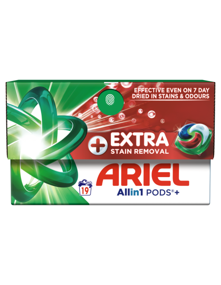 Ariel All-in-1 PODS +Extra Clean Power Pesukapslid, 19 Pesukorda