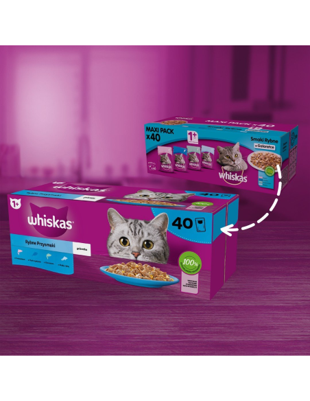 Whiskas Adult kassikonserv tarretises kalaga Mix (40x85g)