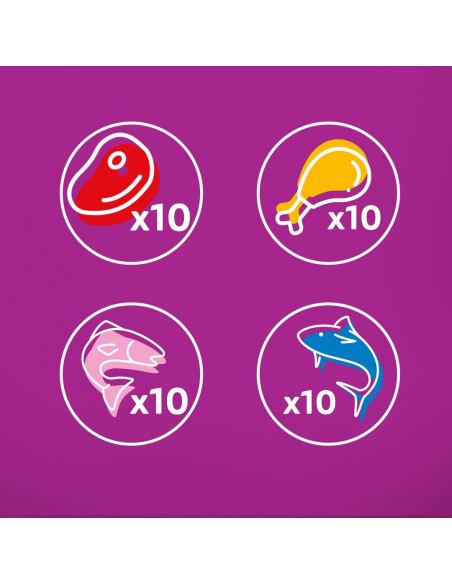 Whiskas Adult kassikonserv tarretises erinevad maitsed (40x85g)