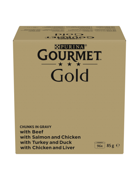 Purina Gourmet Gold kastmes veiseliha, lõhe, kalkun, kana (96x85g) 