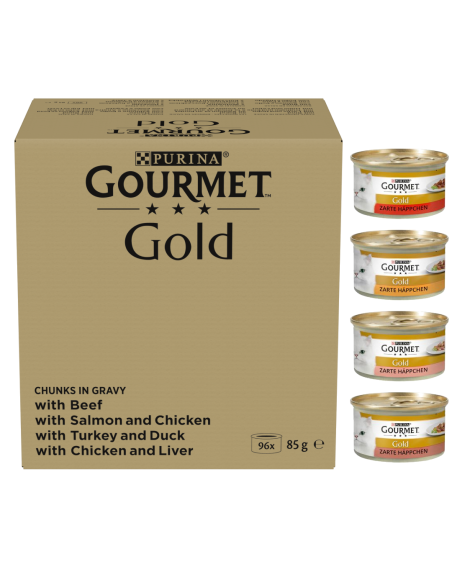 Purina Gourmet Gold kastmes veiseliha, lõhe, kalkun, kana (96x85g) 