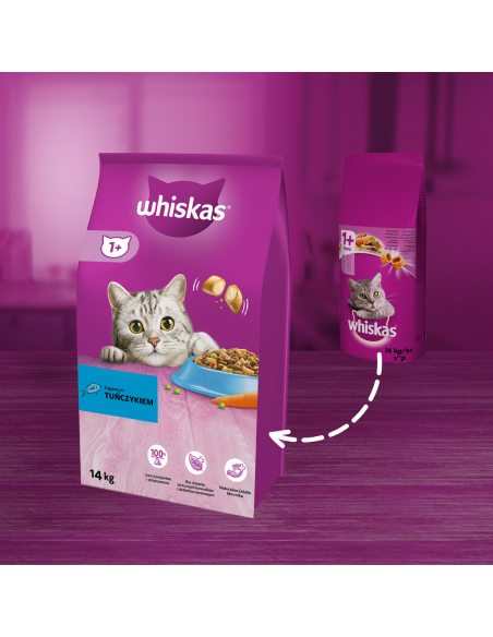 WHISKAS Adult kassi kuivtoit tuunikalaga 14 kg