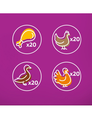 WHISKAS hõrgutised (80x85g) Linnuliha -...