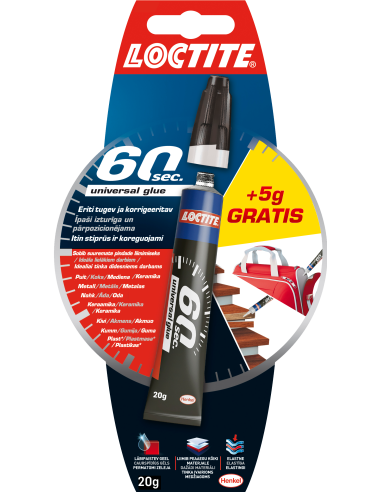 KAST 12tk! Loctite 60sek universaalliim 15g