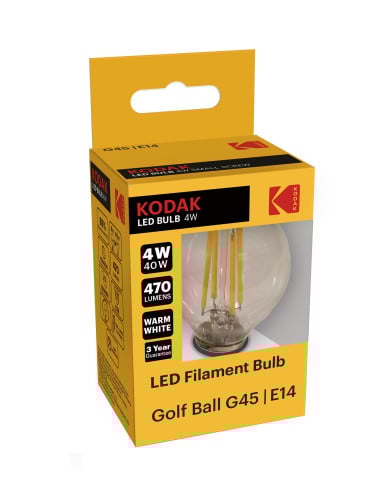 Kodak LED Filament 4W (40W) E14 soe valge G45...