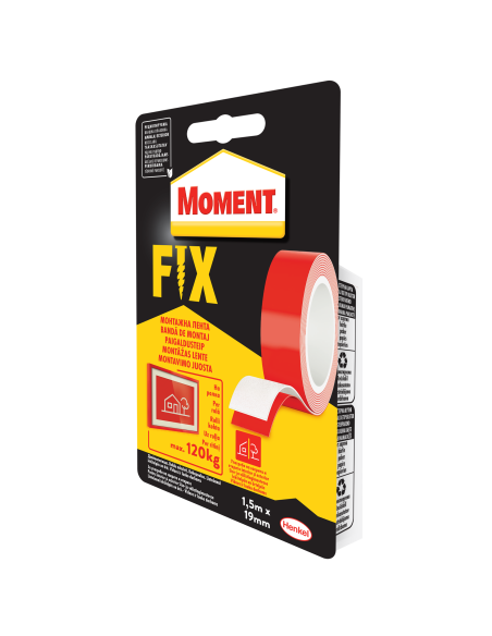 KAST 12 tk! Fix kahepoolne teip 1,5m 120kg rull