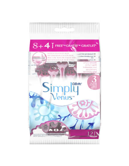 Gillette Simply Venus 3 ühekordselt kasutatavad raseerijad 12 tk