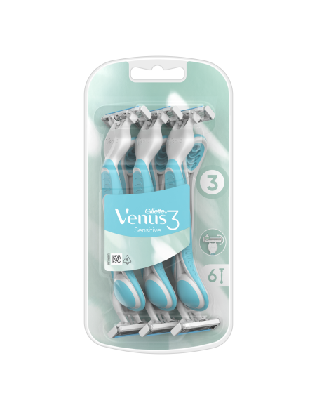 Gillette Venus 3 Sensitive naiste ühekordsed raseerijad 6 tk pakis