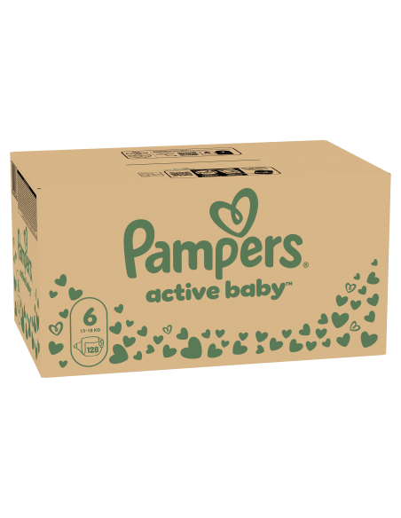 Pampers Active Baby Mähkmed, Suurus 6, 128 Mähet, 13-18 kg