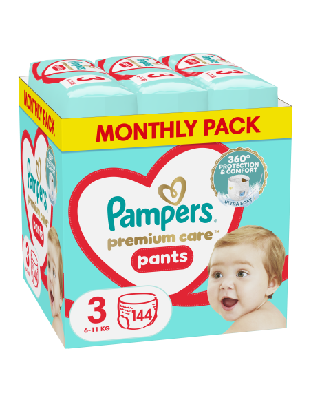 Pampers Premium Care Pants Püksmähkmed, Suurus 3, 144 Mähet, 6-11 kg