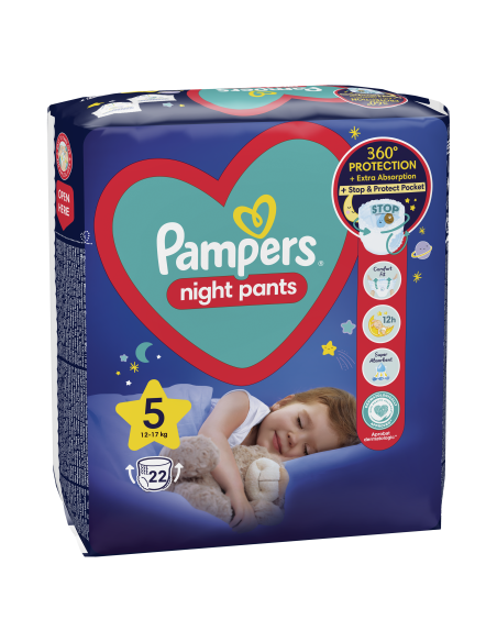 KAST 4 tk! Pampers Night Pants Püksmähkmed, Suurus 5, 22 Mähet, 12-17 kg