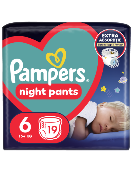 KAST 4 tk! Pampers Night Pants Püksmähkmed, Suurus 6, 19 Mähet, 15+ kg