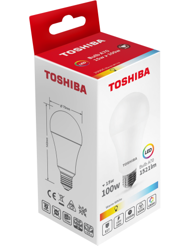 Toshiba LED 15W (100W) E27 soe valge A60 matt...