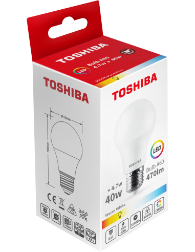 KAST 10 tk! Toshiba LED 4,7W (40W) E27 soe...