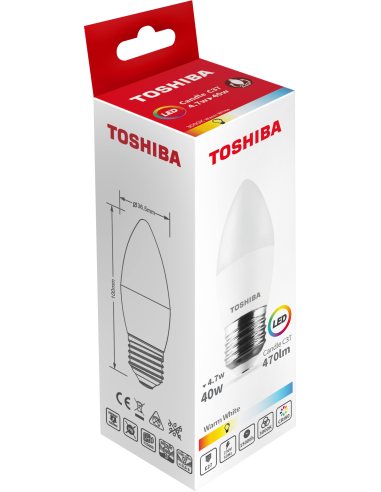 KAST 10 tk! Toshiba LED 4,7W (40W) E27 soe...