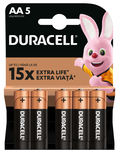 KAST 20 tk! Duracell patarei AA/MN1500 5 tk