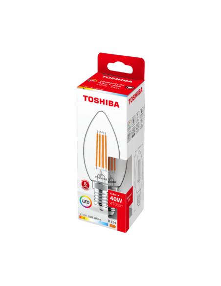 KAST 10 tk! Toshiba LED  Filament 4.5W (40W) E14 soe valge küünal 470 lm