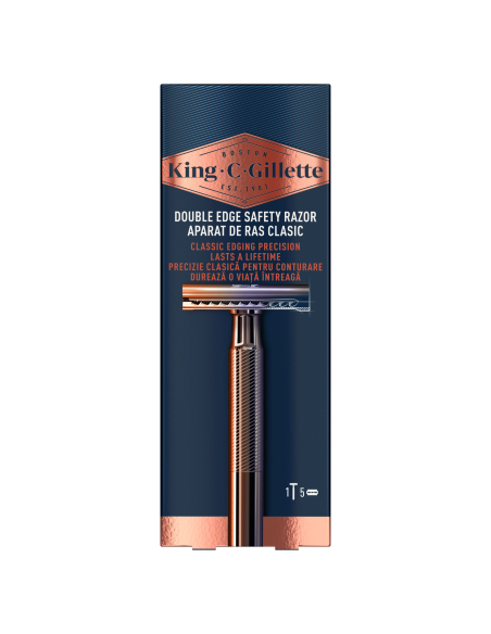 King C. Gillette kaheteraline turvaline raseerija meestele + vahetusterad 5 tk