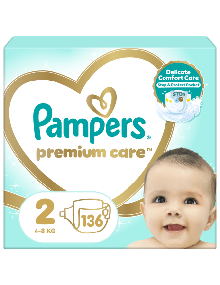 Pampers Premium Care Teipmähkmed, Suurus 2, 136 Mähet, 4-8kg