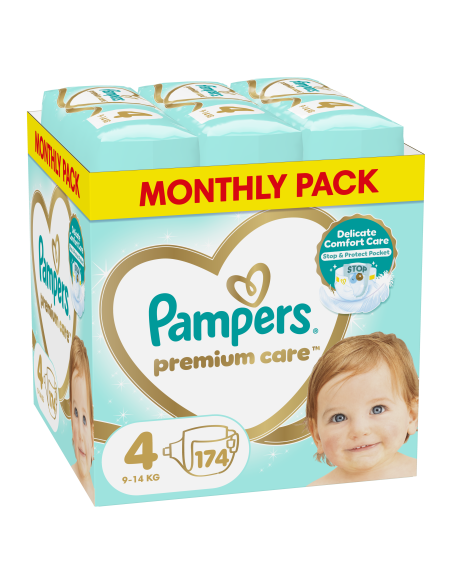 Pampers Premium Care Teipmähkmed, Suurus 4, 174 Mähet, 9-14 kg