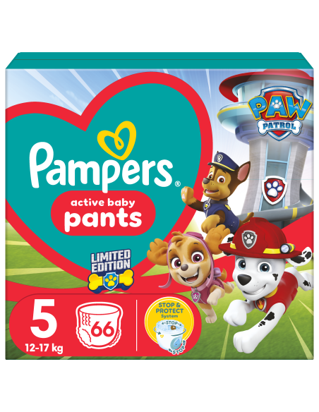 Pampers Pants Paw Patrol Püksmähkmed, Suurus 5, 66 Mähet, 12-17 kg