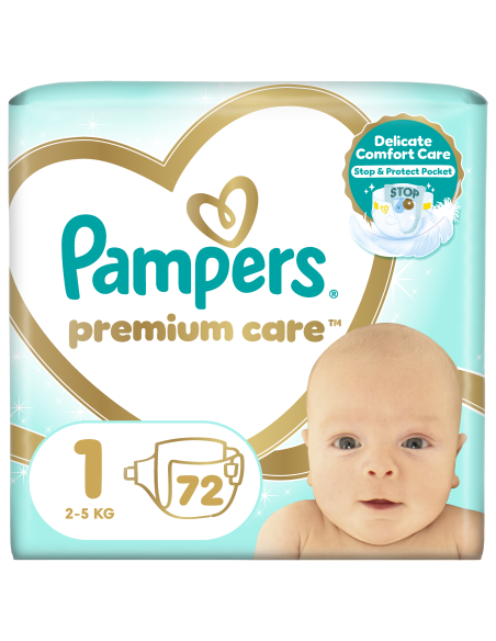 Pampers Premium Care Mähkmed,  Suurus 1 (Mini), 2–5 Kg, 72 Mähet