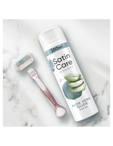 KAST 6 tk! Gillette Raseerimisgeel Satin Care Sensitive Aloe Vera Glide 200 ml