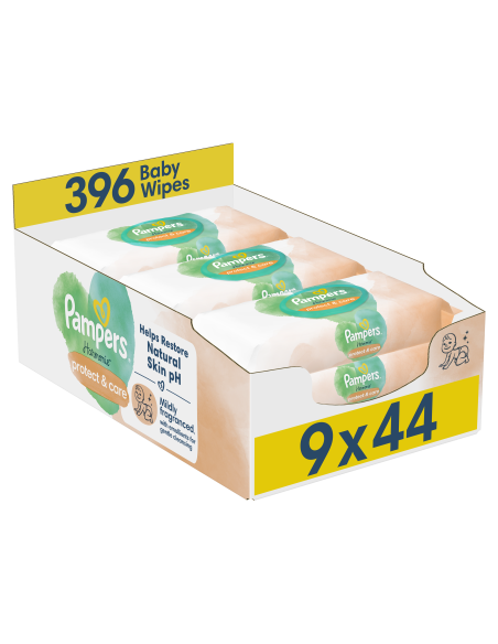Pampers Harmonie Protect & Care Niisked Beebisalvrätid, 9 Pakki, 396 Niisket Salvrätikut