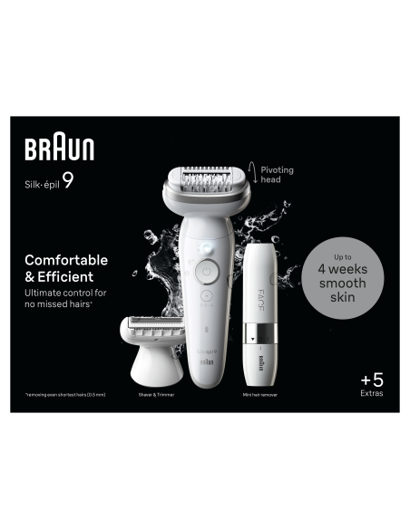 SES9-341 Braun Silk•épil 9 Epilaator + FS1000 Miniraseerija FACE