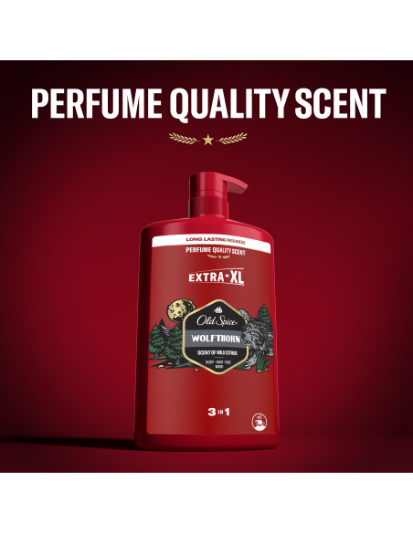 KAST 4 tk! Old Spice Wolfthorn meeste dušigeel ja šampoon, 1000ml