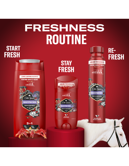 KAST 4 tk! Old Spice Night Panther meeste dušigeel ja šampoon, 1000ml
