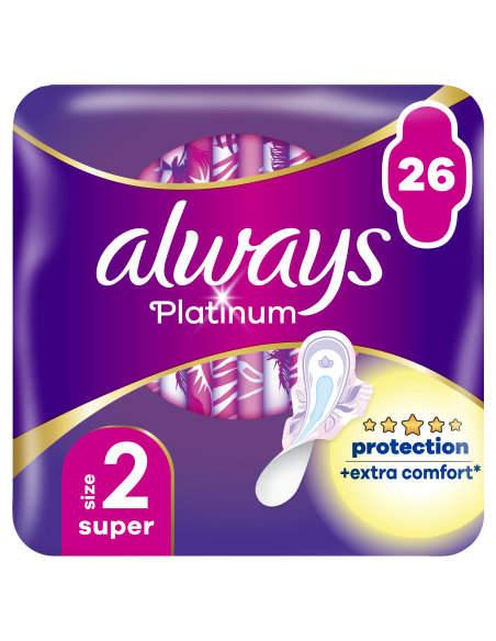 Always Platinum Super Size 2 Hügieenisidemed Tiibadega, Long, 26 tk
