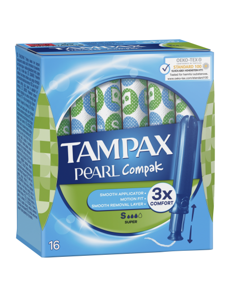 KAST 8 tk! Tampax Compak Pearl Super Tampoonid Aplikaatoriga, 16 tk 