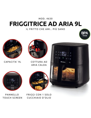 4630 Ariete Airy Fryer 9L kuumaõhufritüür must