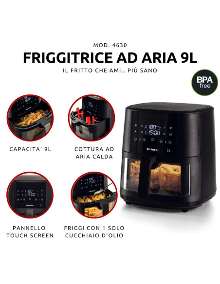 4630 Ariete Airy Fryer 9L kuumaõhufritüür must