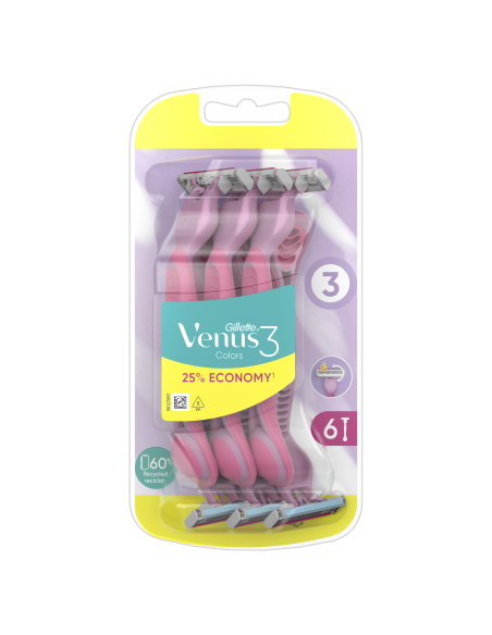 KAST 6 tk! Gillette Venus3 naiste ühekordsed raseerijad 6 tk pakis