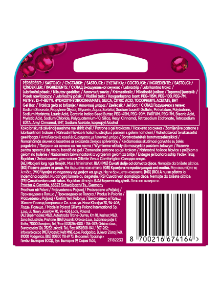 Gillette Venus ComfortGlide Sugarberry Miami varuterad 3 tk