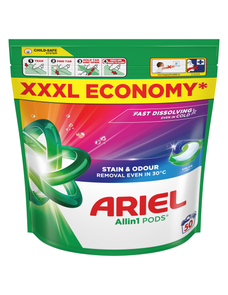 Ariel All-in-1 PODS Color Pesukapslid, 50 Pesukorda
