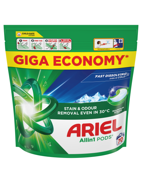 KAST 2 tk! Ariel All-in-1 PODS Mountain Spring Pesukapslid, 70 Pesukorda