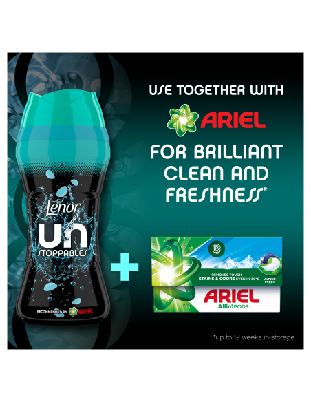 KAST 6 tk! LENOR Lõhnagraanulid Unstoppable Fresh 495 g (41 Pesukorda)