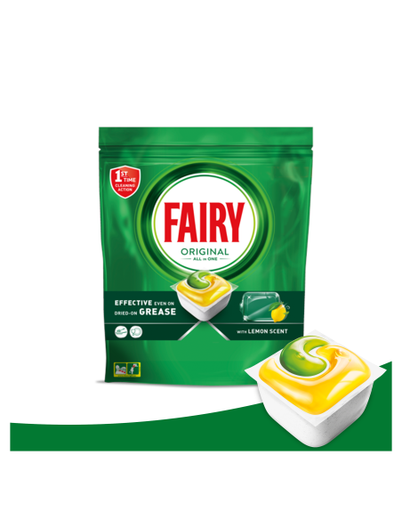 Fairy Original All in One Nõudepesumasina Tabletid Lemon, 100 tk