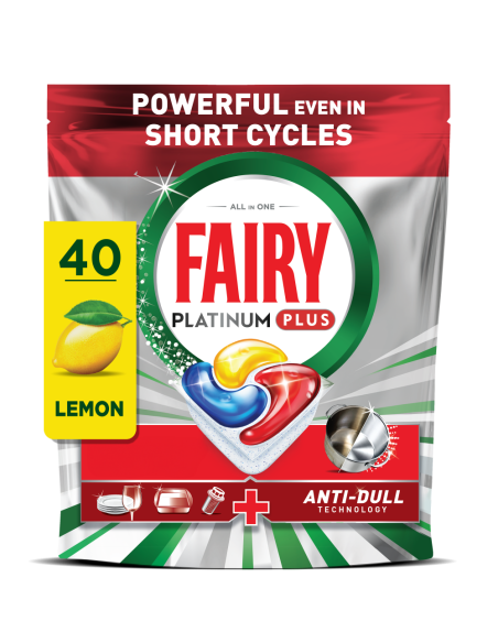 Fairy Platinum Plus All in One Nõudepesumasina Tabletid Lemon, 40 tk