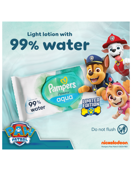 Pampers Harmonie Aqua Baby Niisked Beebisalvrätid, 9 Pakki, 432 Salvrätti