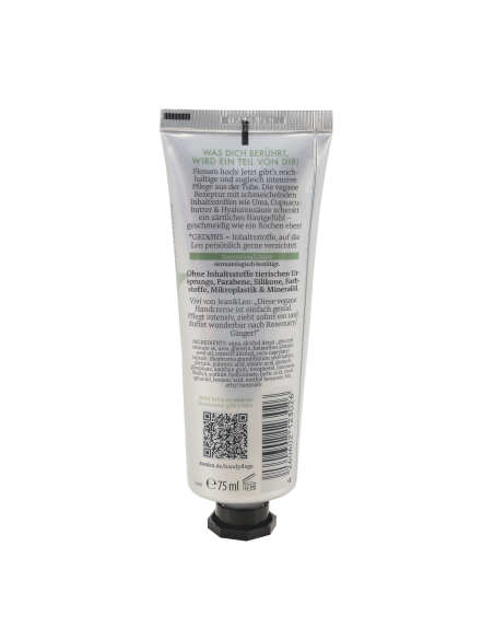 KAST 6 tk! Jean&Len kätekreem 5% urea, rosmariin ja ingver 75 ml