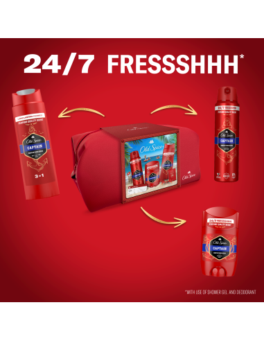 KAST 6 tk! Old Spice Captain kinkekomplekt...