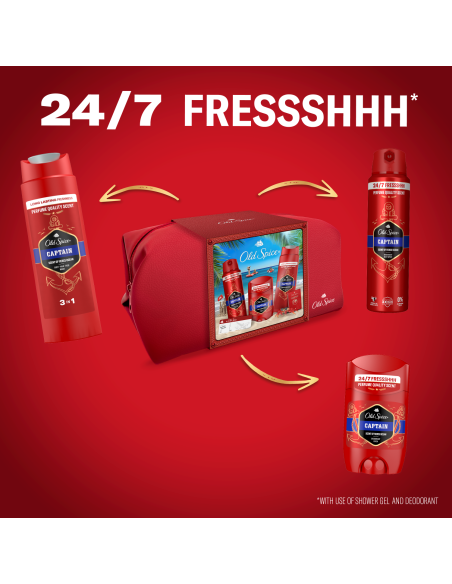 KAST 6 tk! Old Spice Captain kinkekomplekt reisikotis